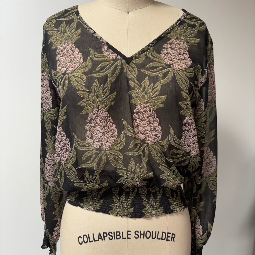 H&M- Sheer Pineapple Top